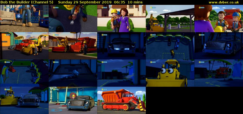 Bob the Builder (Channel 5) Sunday 29 September 2019 06:35 - 06:45