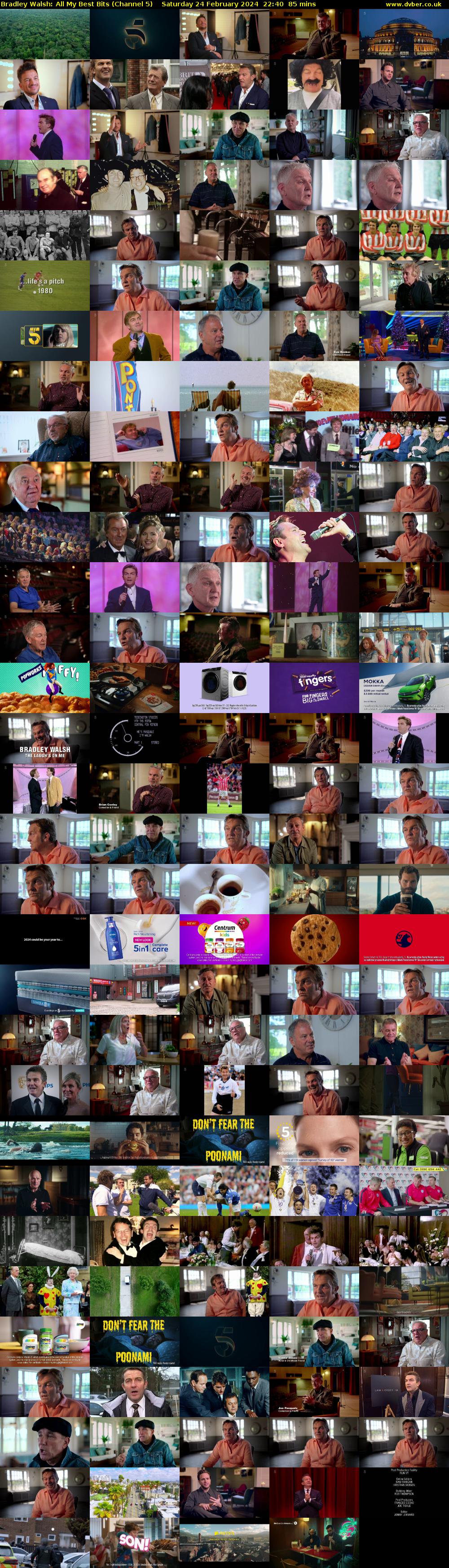 Bradley Walsh: All My Best Bits (Channel 5) Saturday 24 February 2024 22:40 - 00:05