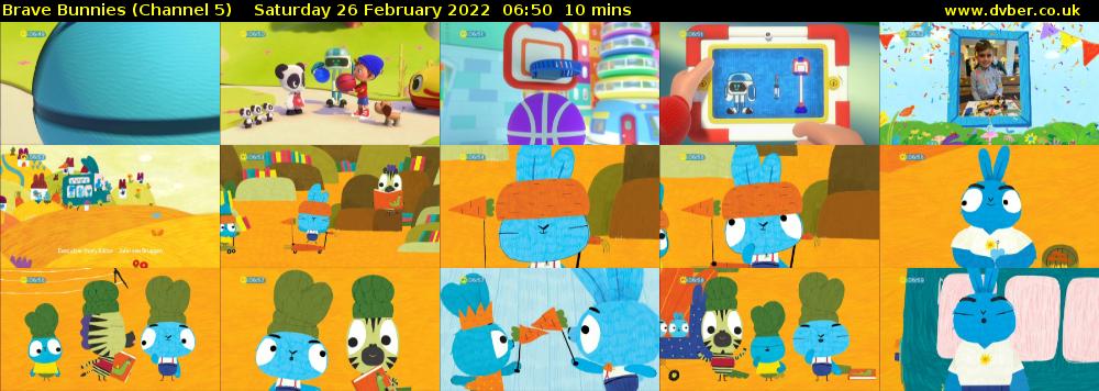 Brave Bunnies (Channel 5) Saturday 26 February 2022 06:50 - 07:00