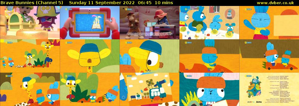 Brave Bunnies (Channel 5) Sunday 11 September 2022 06:45 - 06:55