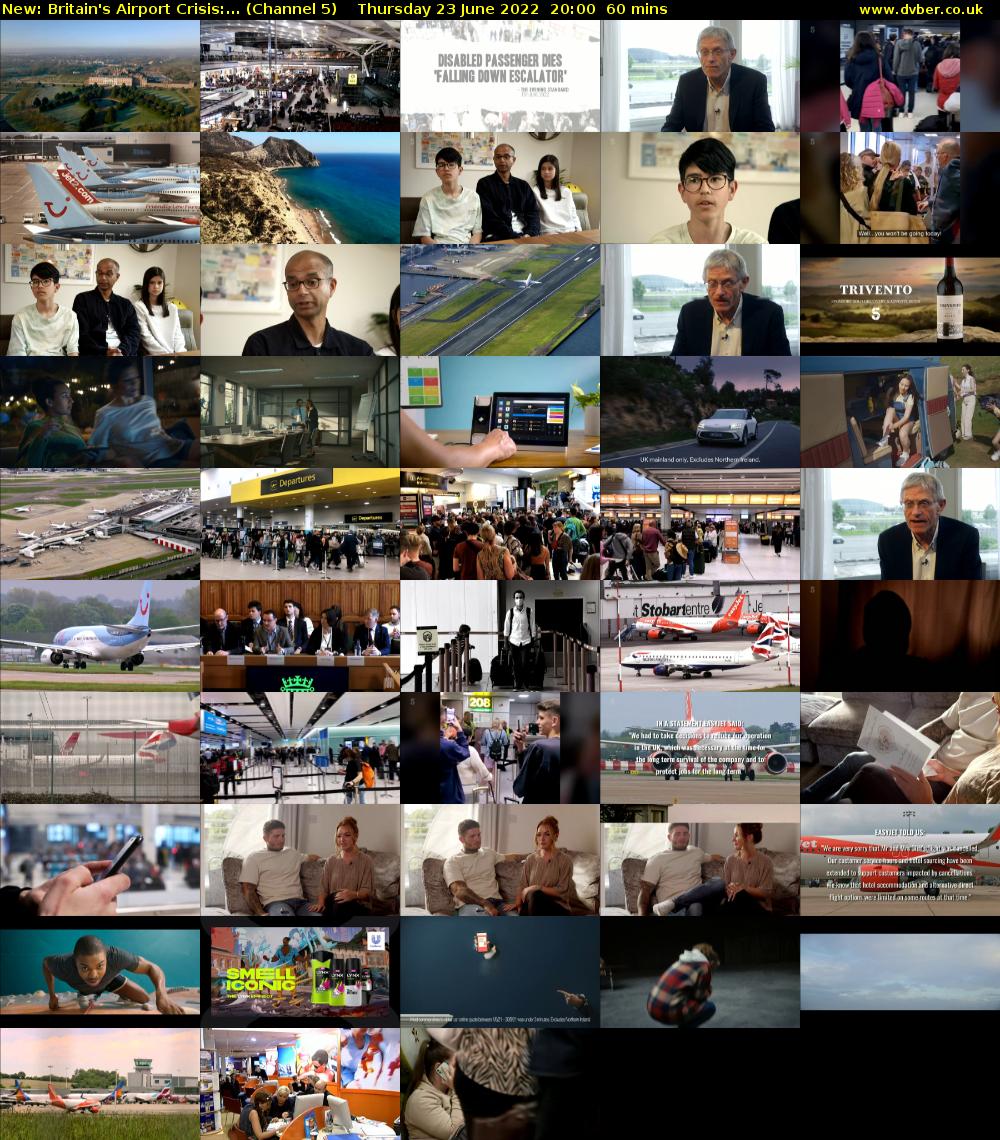 Britain's Airport Crisis:... (Channel 5) Thursday 23 June 2022 20:00 - 21:00
