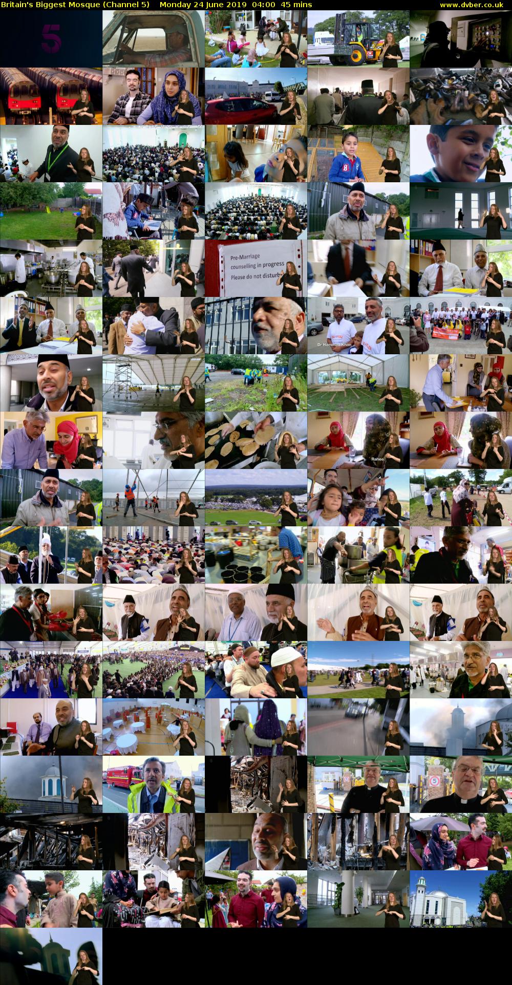 Britain's Biggest Mosque (Channel 5) Monday 24 June 2019 04:00 - 04:45