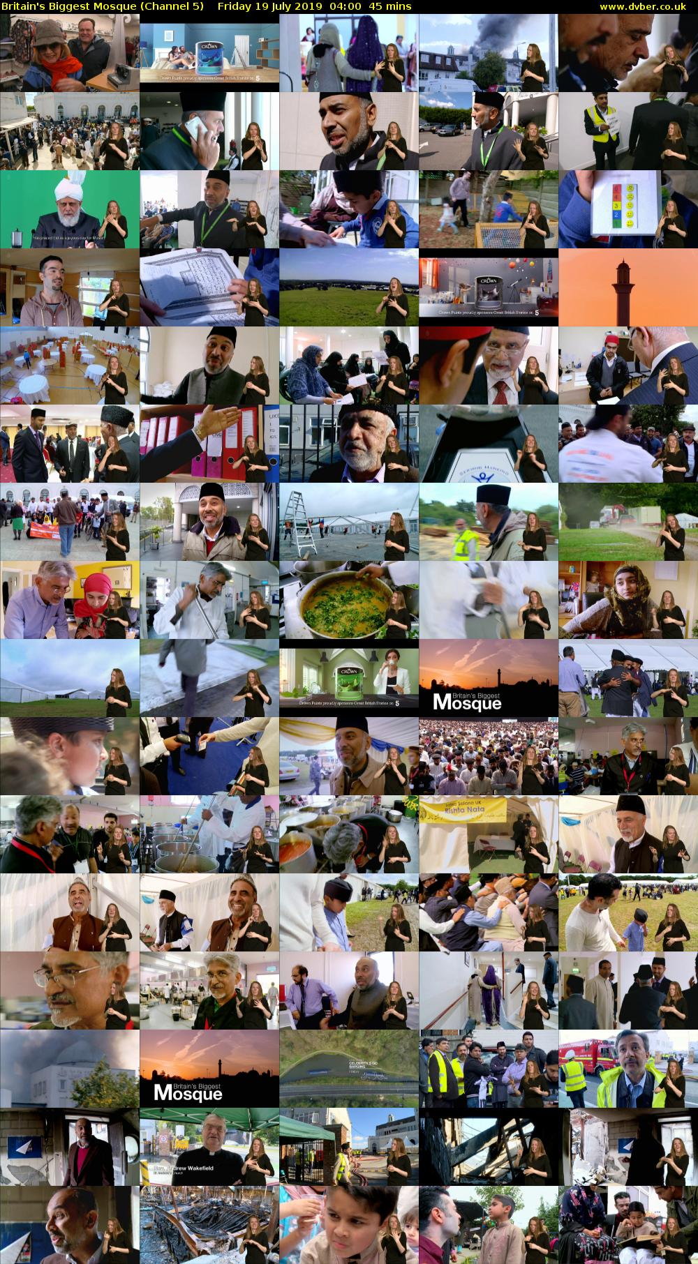 Britain's Biggest Mosque (Channel 5) Friday 19 July 2019 04:00 - 04:45