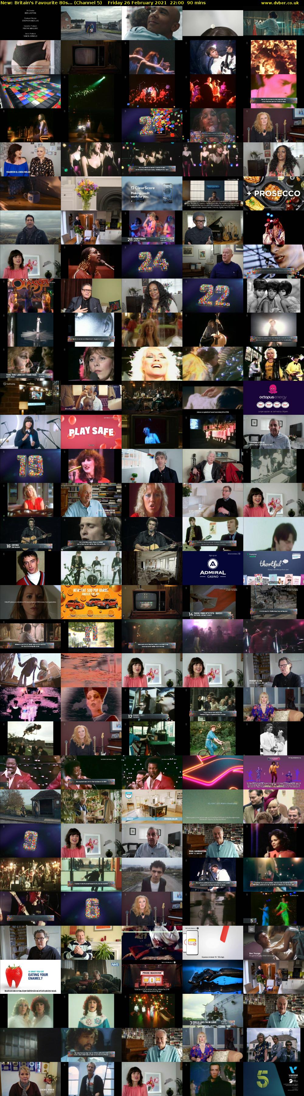 Britain's Favourite 80s... (Channel 5) Friday 26 February 2021 22:00 - 23:30