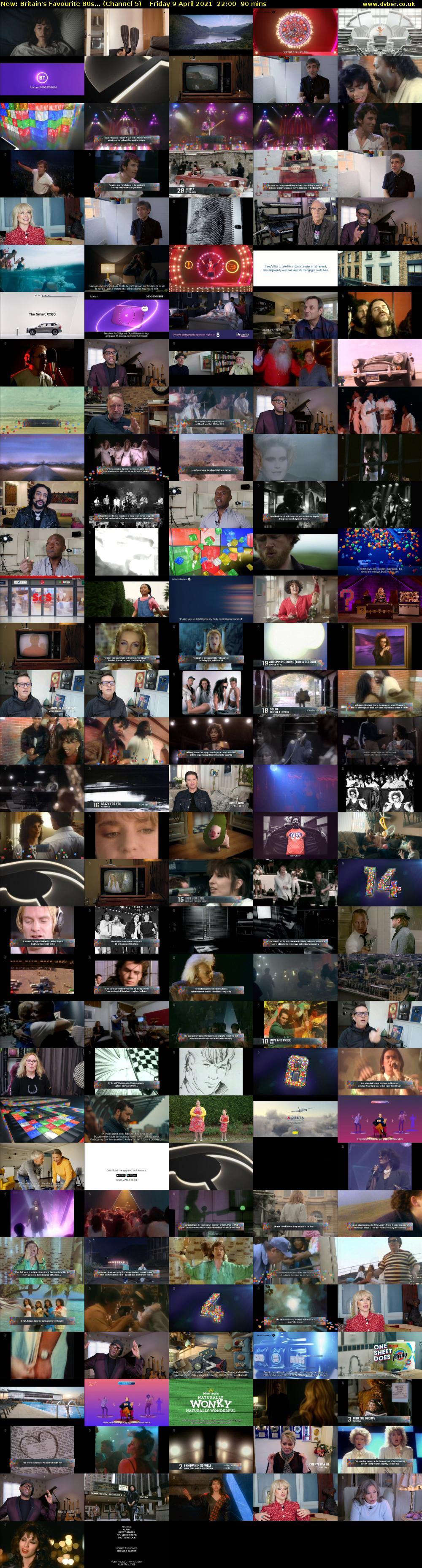 Britain's Favourite 80s... (Channel 5) Friday 9 April 2021 22:00 - 23:30