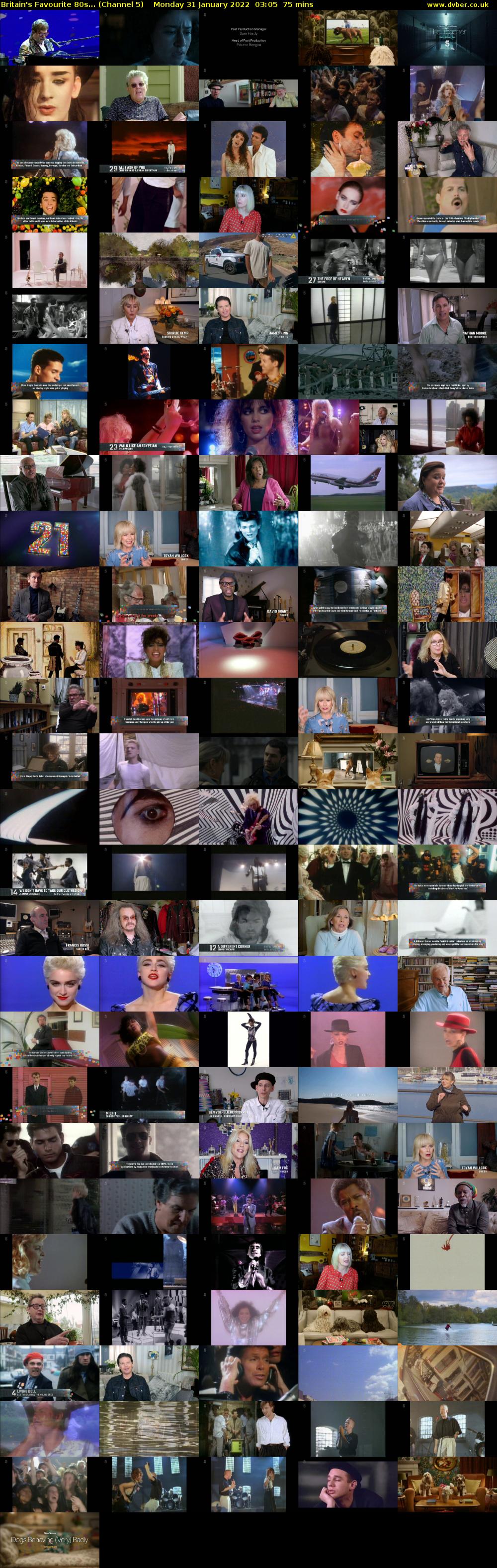 Britain's Favourite 80s... (Channel 5) Monday 31 January 2022 03:05 - 04:20
