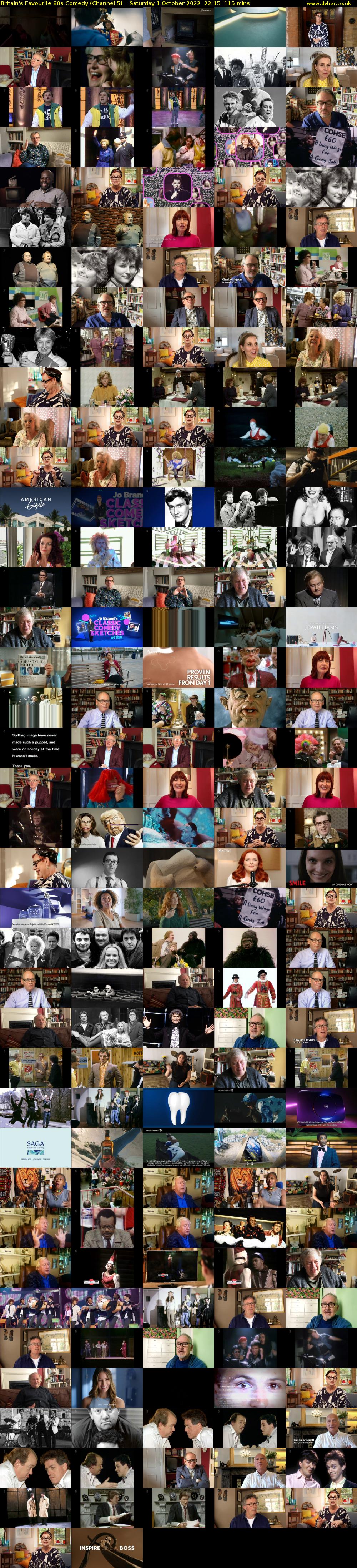 Britain's Favourite 80s Comedy (Channel 5) Saturday 1 October 2022 22:15 - 00:10