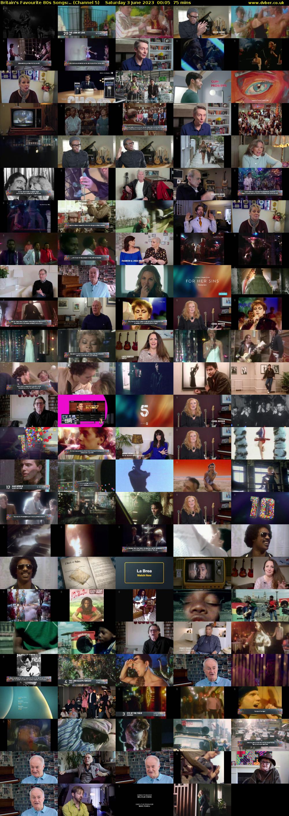 Britain's Favourite 80s Songs:.. (Channel 5) Saturday 3 June 2023 00:05 - 01:20