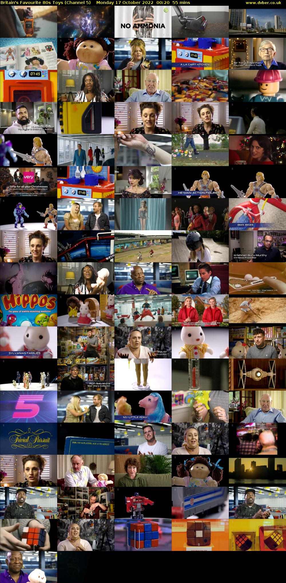Britain's Favourite 80s Toys (Channel 5) Monday 17 October 2022 00:20 - 01:15