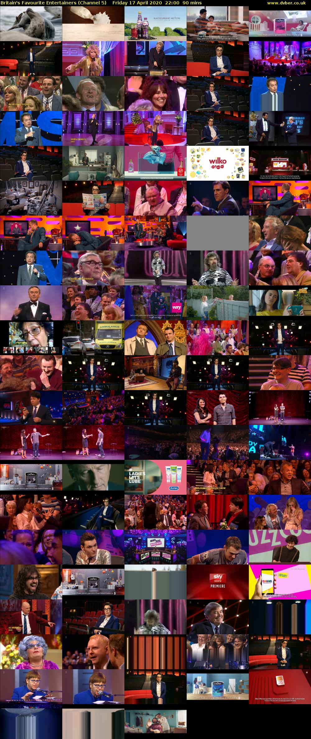 Britain's Favourite Entertainers (Channel 5) Friday 17 April 2020 22:00 - 23:30