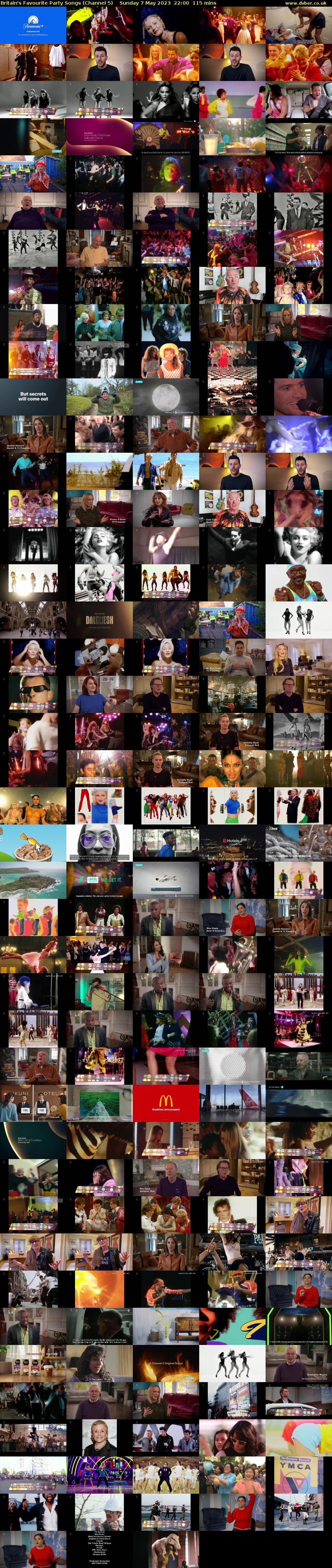 Britain's Favourite Party Songs (Channel 5) Sunday 7 May 2023 22:00 - 23:55