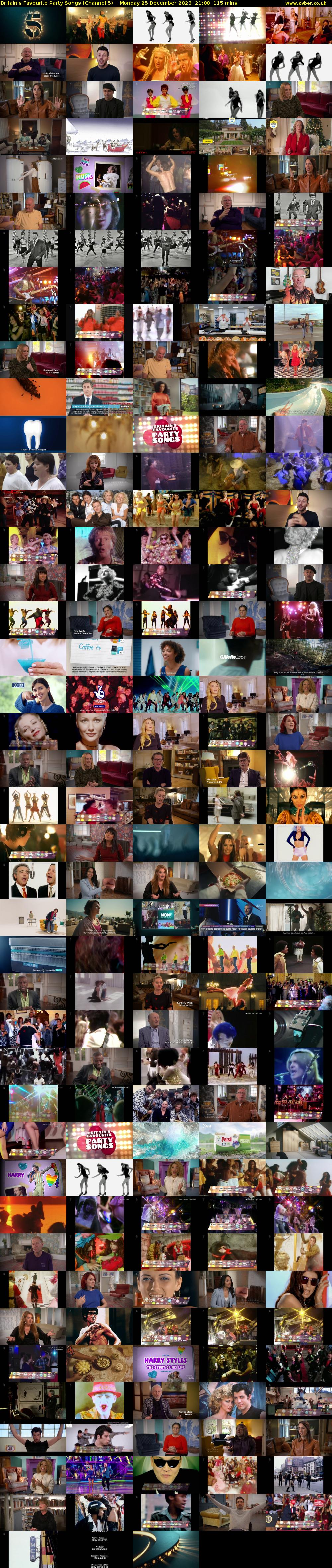 Britain's Favourite Party Songs (Channel 5) Monday 25 December 2023 21:00 - 22:55