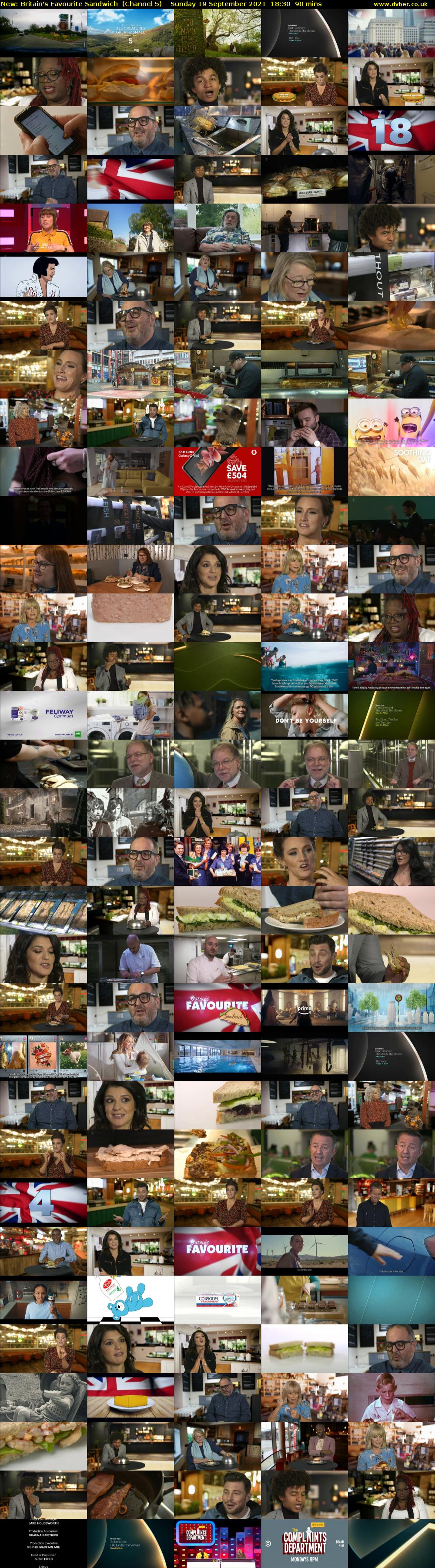 Britain's Favourite Sandwich (Channel 5) Sunday 19 September 2021 18:30 - 20:00