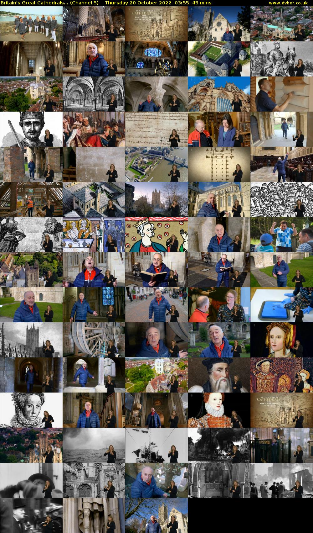 Britain's Great Cathedrals... (Channel 5) Thursday 20 October 2022 03:55 - 04:40