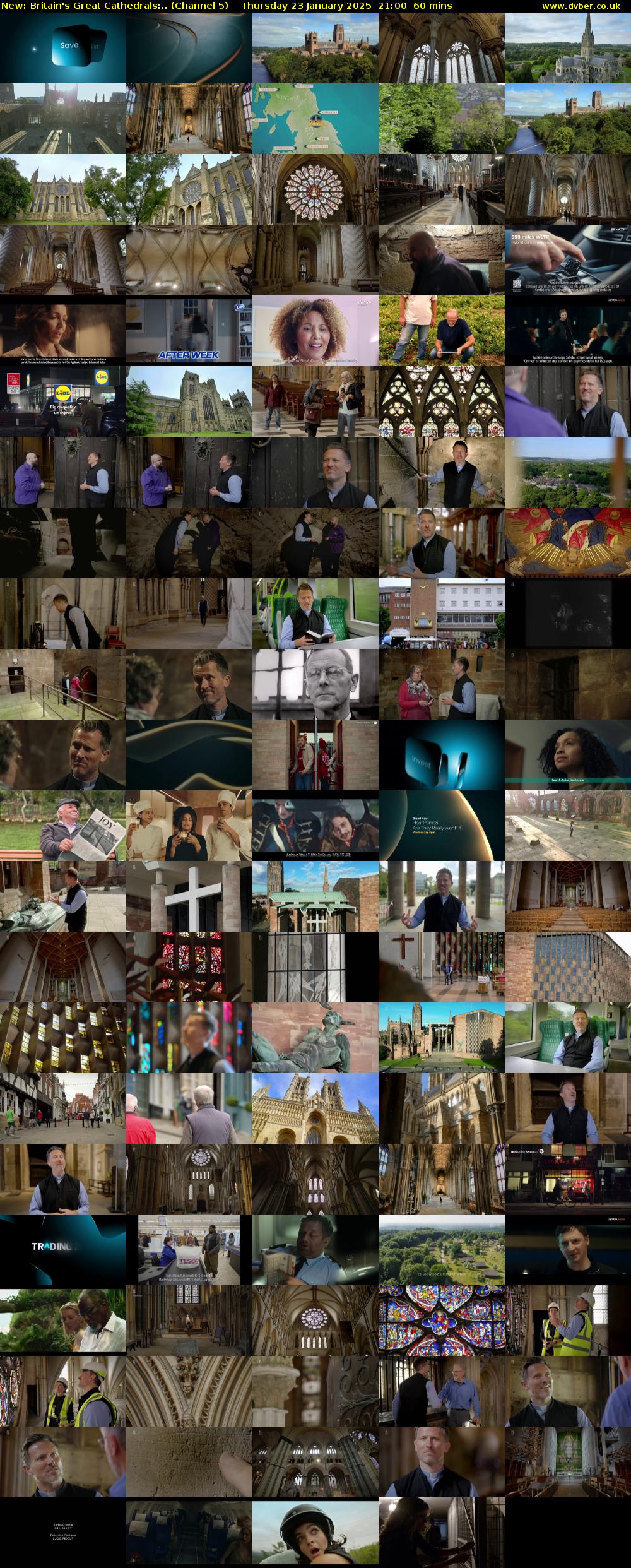 Britain's Great Cathedrals:.. (Channel 5) Thursday 23 January 2025 21:00 - 22:00