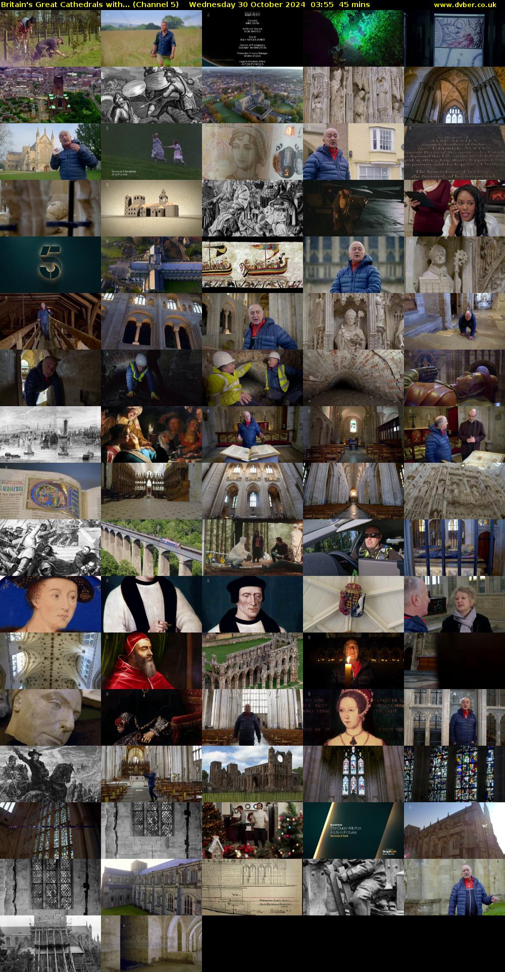 Britain's Great Cathedrals with... (Channel 5) Wednesday 30 October 2024 03:55 - 04:40