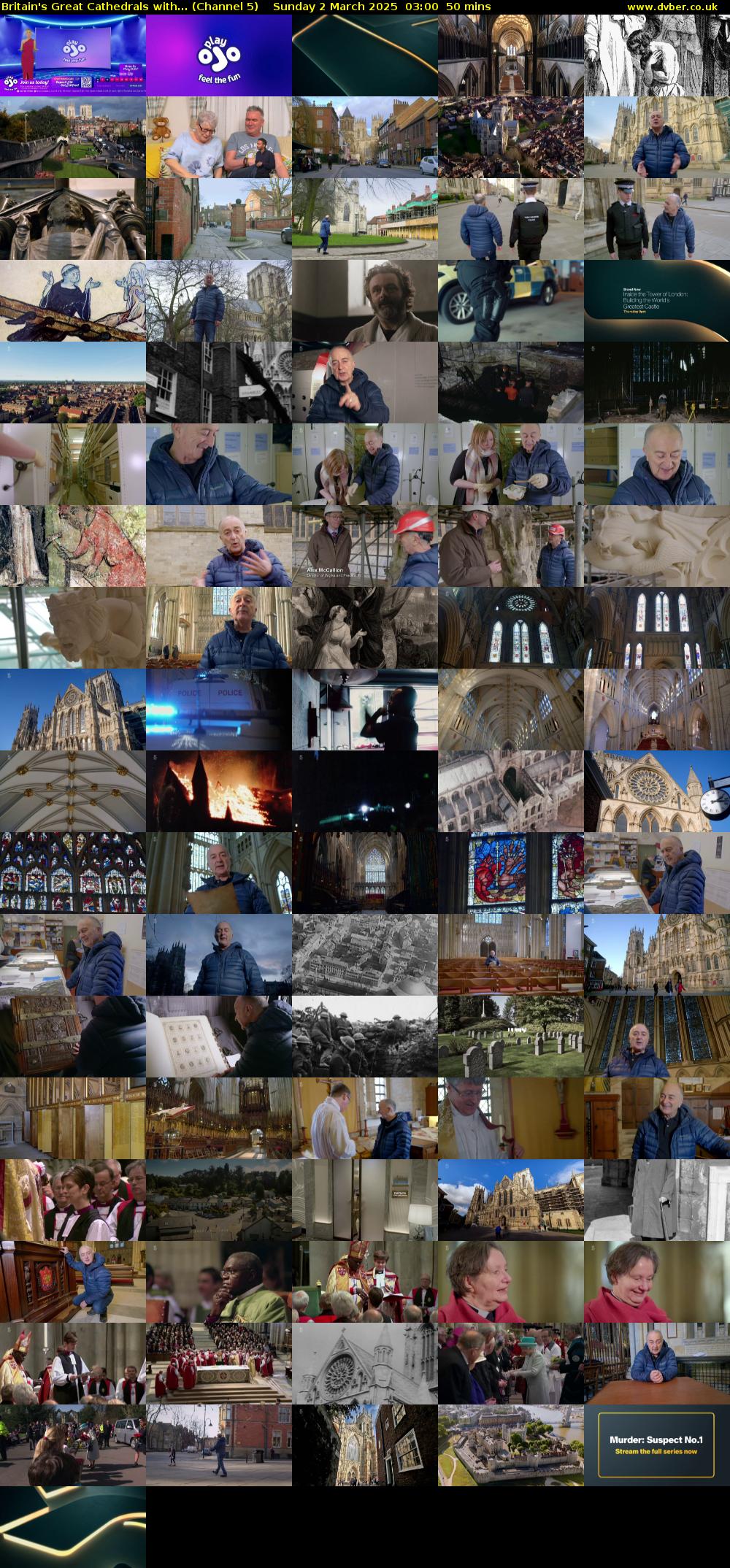 Britain's Great Cathedrals with... (Channel 5) Sunday 2 March 2025 03:00 - 03:50