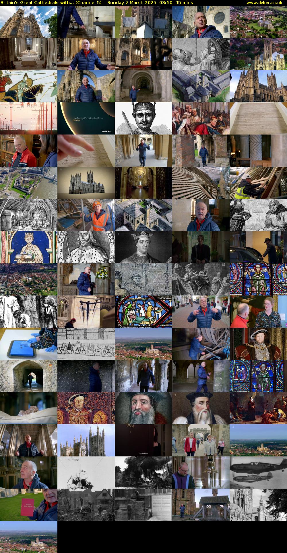 Britain's Great Cathedrals with... (Channel 5) Sunday 2 March 2025 03:50 - 04:35
