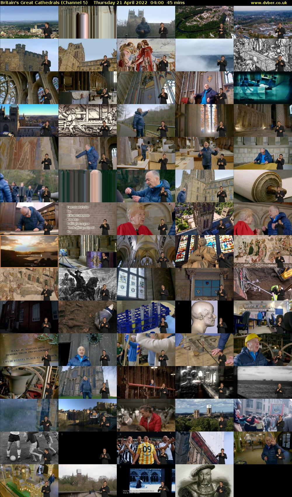 Britain's Great Cathedrals (Channel 5) Thursday 21 April 2022 04:00 - 04:45