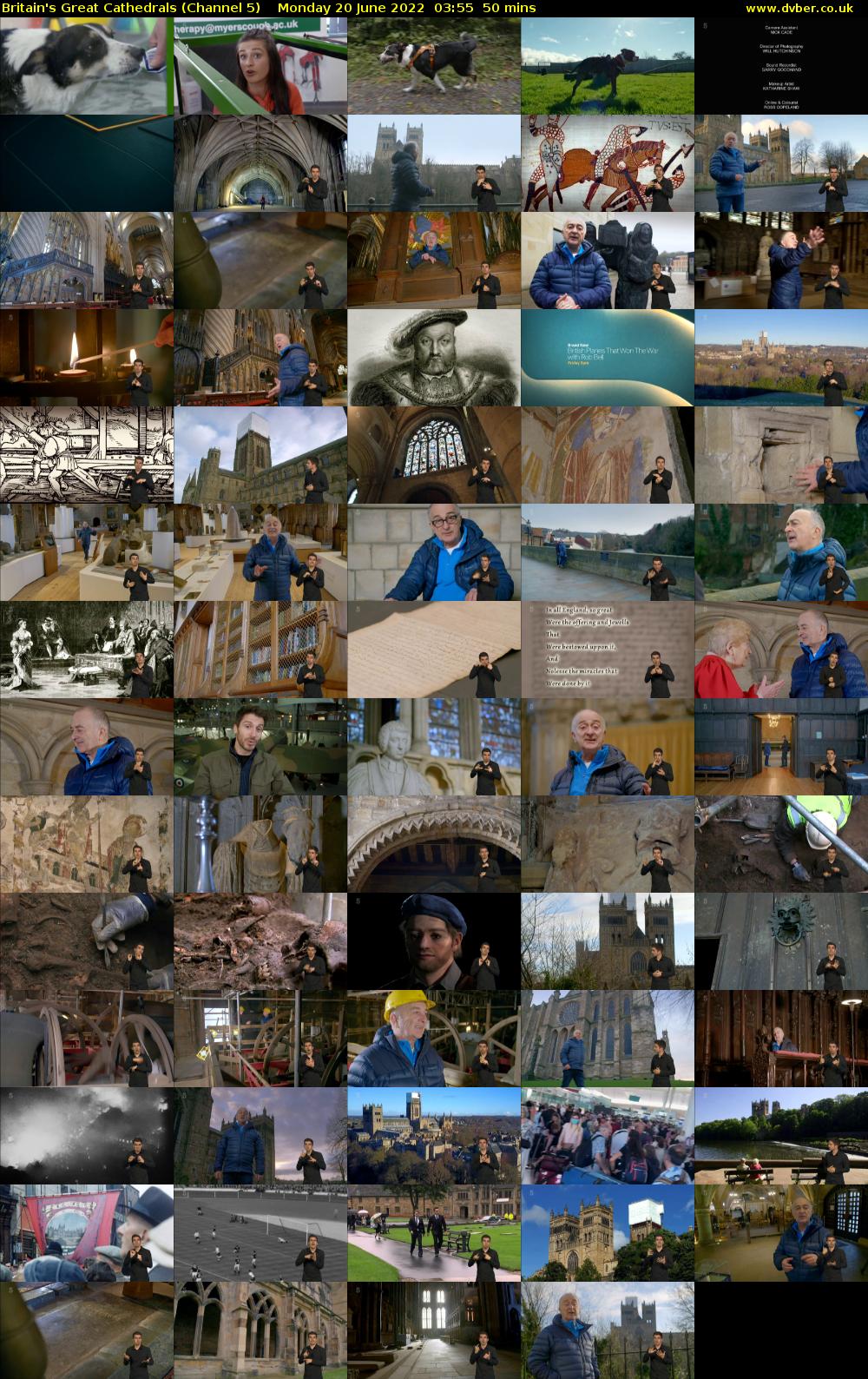 Britain's Great Cathedrals (Channel 5) Monday 20 June 2022 03:55 - 04:45