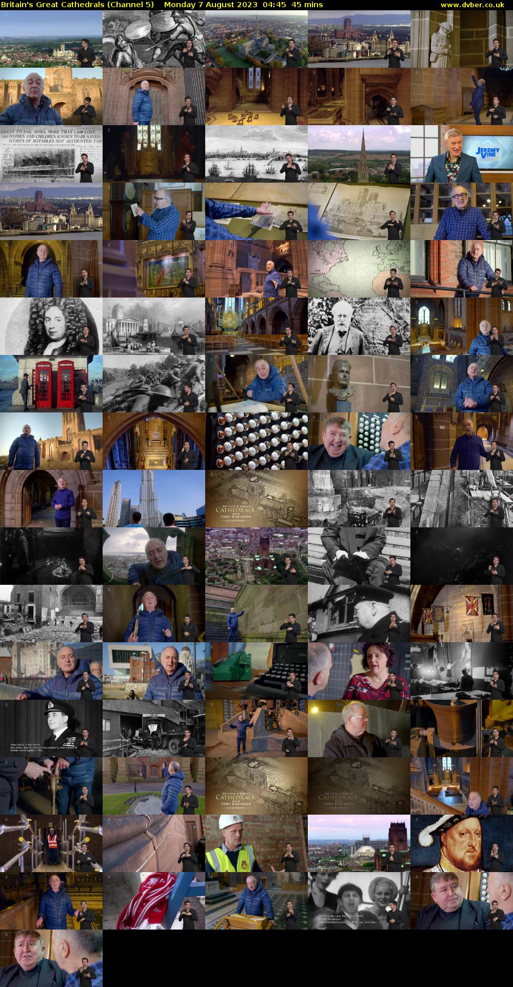 Britain's Great Cathedrals (Channel 5) Monday 7 August 2023 04:45 - 05:30