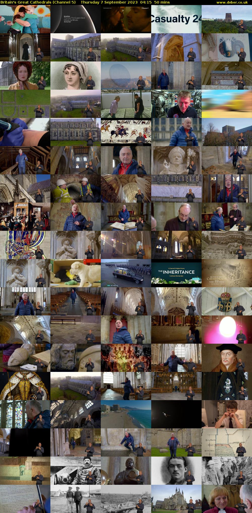 Britain's Great Cathedrals (Channel 5) Thursday 7 September 2023 04:15 - 05:05