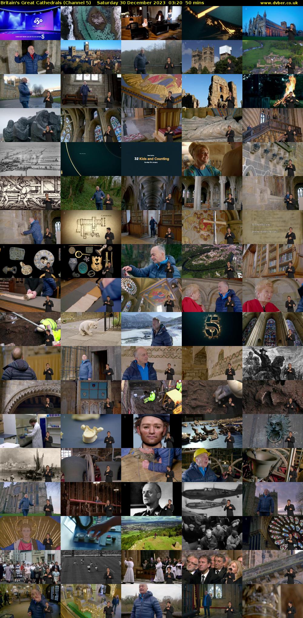 Britain's Great Cathedrals (Channel 5) Saturday 30 December 2023 03:20 - 04:10