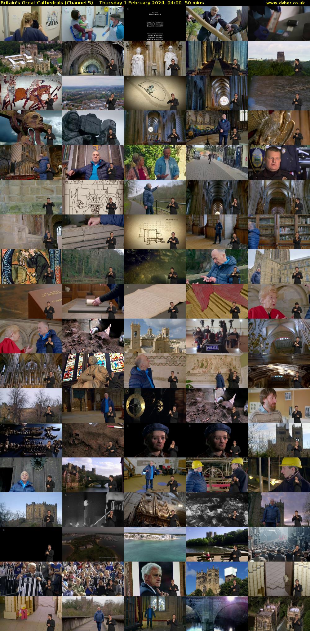 Britain's Great Cathedrals (Channel 5) Thursday 1 February 2024 04:00 - 04:50