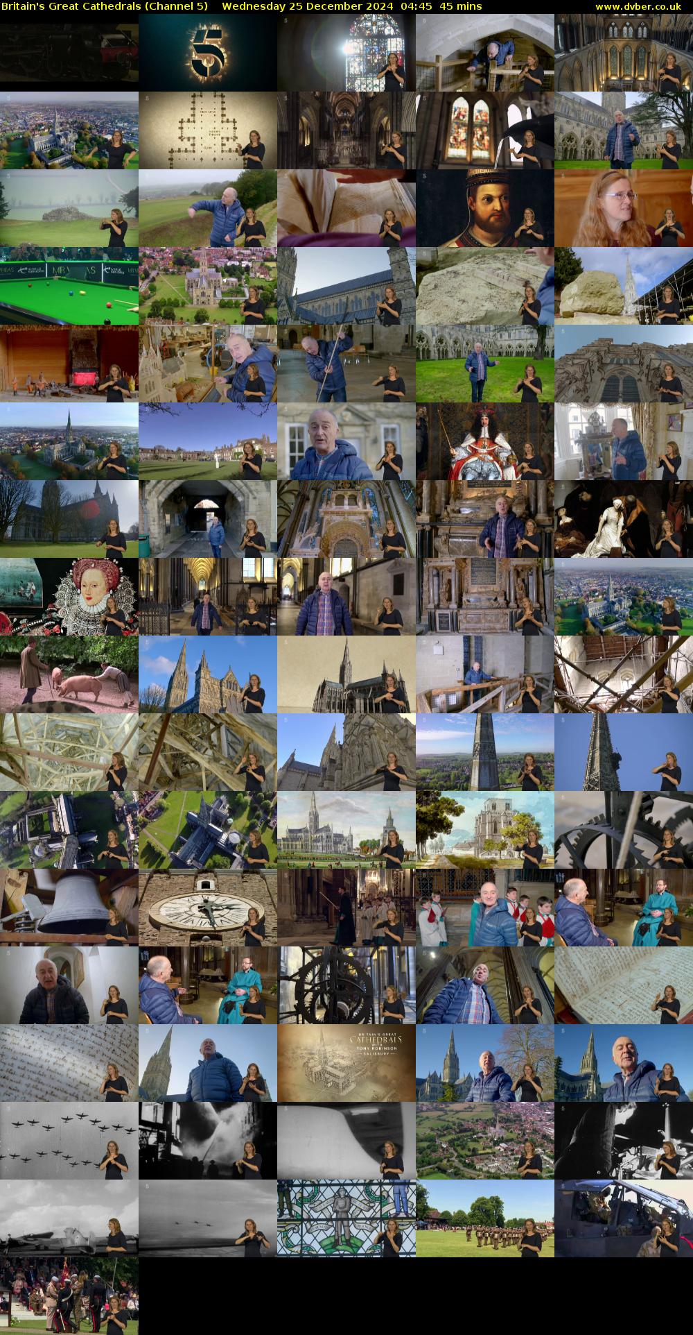 Britain's Great Cathedrals (Channel 5) Wednesday 25 December 2024 04:45 - 05:30