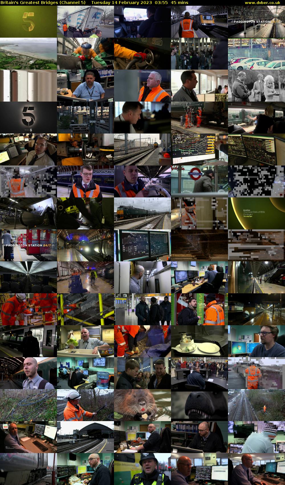 Britain's Greatest Bridges (Channel 5) Tuesday 14 February 2023 03:55 - 04:40