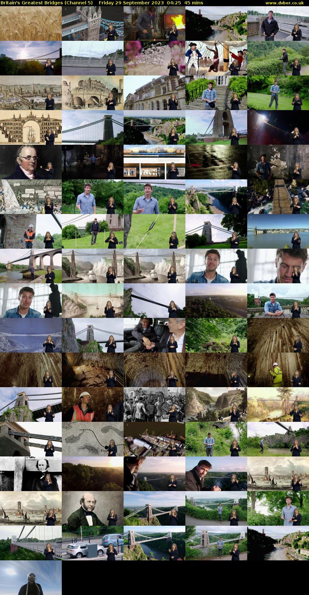 Britain's Greatest Bridges (Channel 5) Friday 29 September 2023 04:25 - 05:10