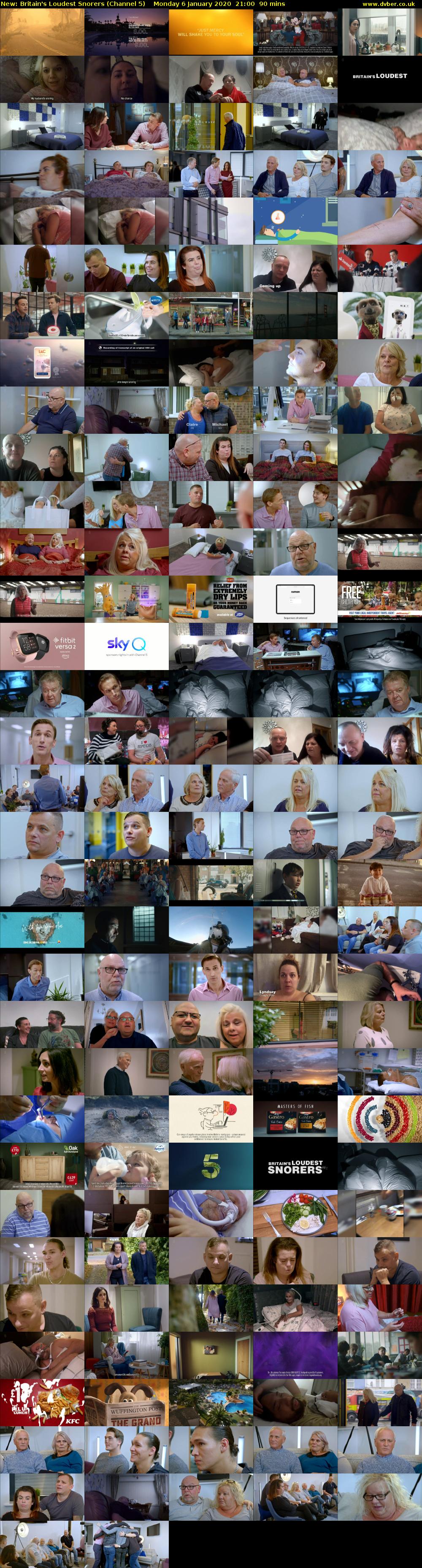 Britain's Loudest Snorers (Channel 5) Monday 6 January 2020 21:00 - 22:30
