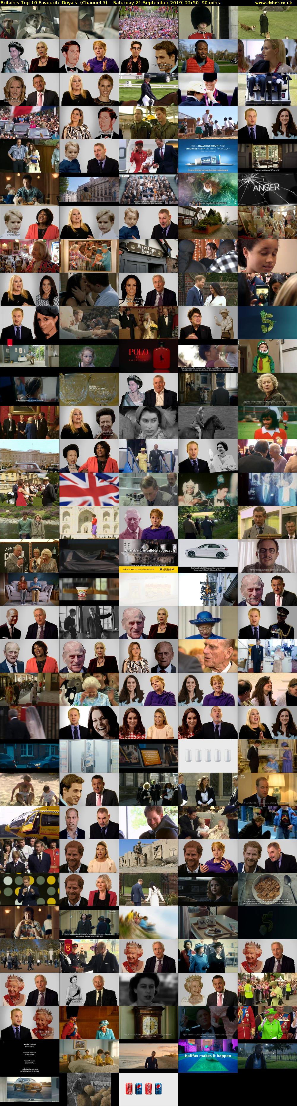 Britain's Top 10 Favourite Royals  (Channel 5) Saturday 21 September 2019 22:50 - 00:20