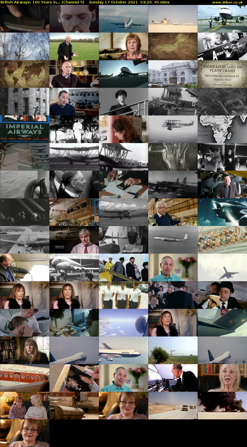 British Airways: 100 Years in... (Channel 5) Sunday 17 October 2021 03:20 - 04:05