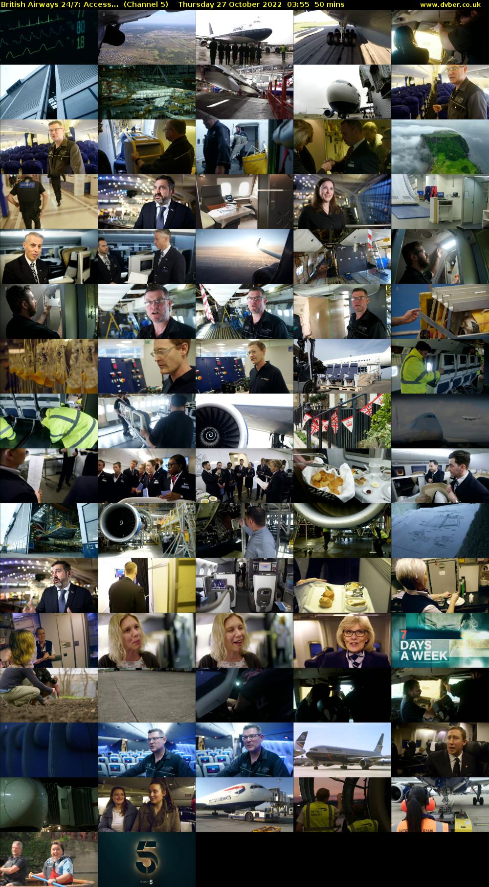 British Airways 24/7: Access...  (Channel 5) Thursday 27 October 2022 03:55 - 04:45