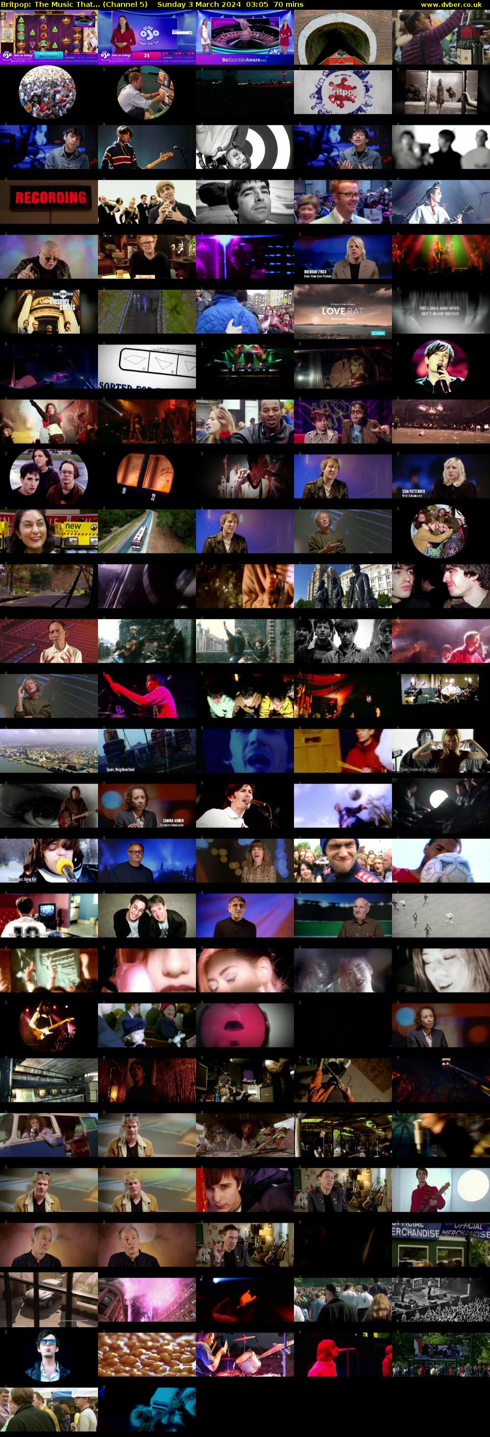 Britpop: The Music That... (Channel 5) Sunday 3 March 2024 03:05 - 04:15