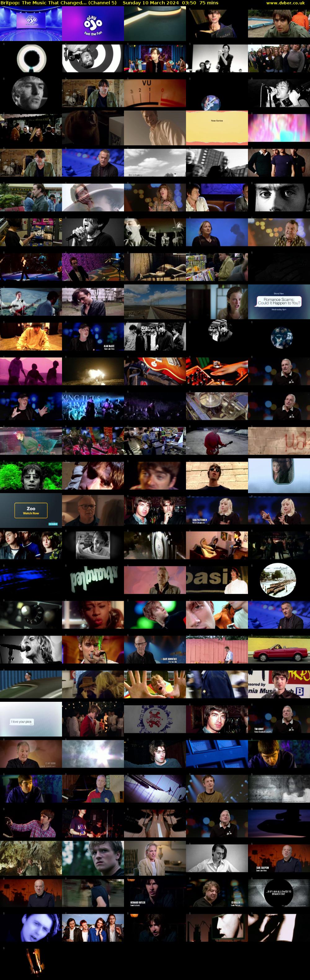 Britpop: The Music That Changed... (Channel 5) Sunday 10 March 2024 03:50 - 05:05