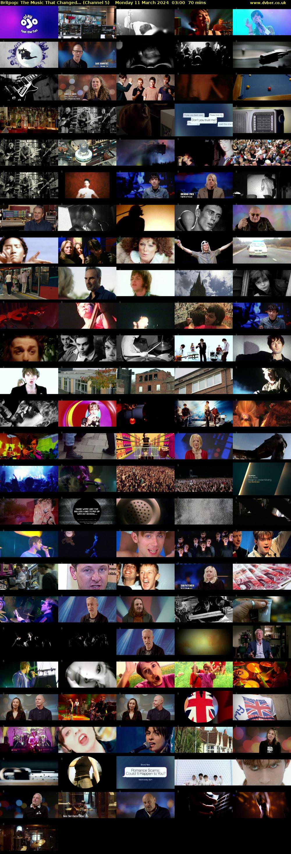 Britpop: The Music That Changed... (Channel 5) Monday 11 March 2024 03:00 - 04:10