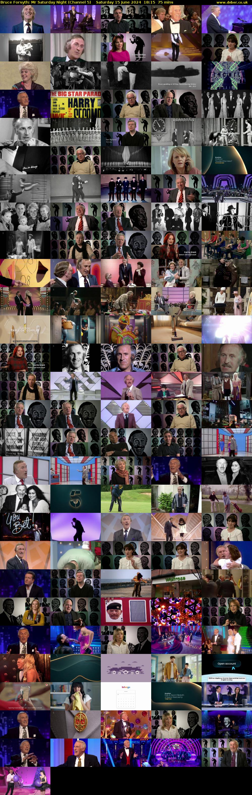 Bruce Forsyth: Mr Saturday Night (Channel 5) Saturday 15 June 2024 18:15 - 19:30