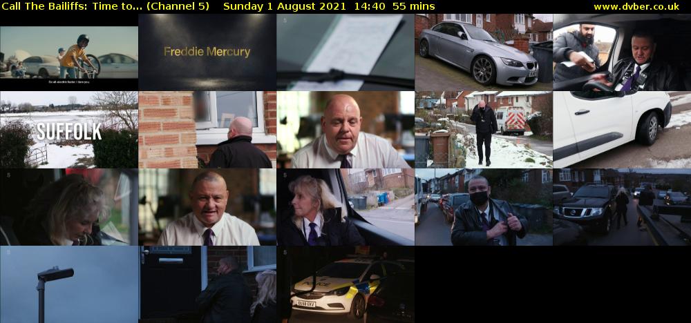 Call The Bailiffs: Time to... (Channel 5) Sunday 1 August 2021 14:40 - 15:35