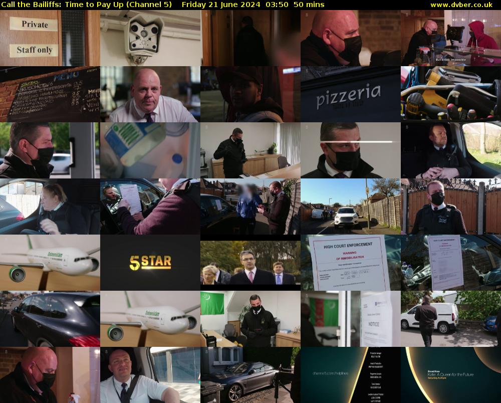 Call the Bailiffs: Time to Pay Up (Channel 5) Friday 21 June 2024 03:50 - 04:40