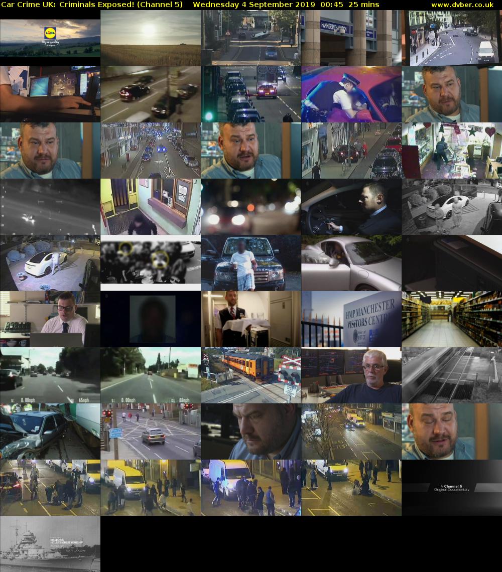 Car Crime UK: Criminals Exposed! (Channel 5) Wednesday 4 September 2019 00:45 - 01:10