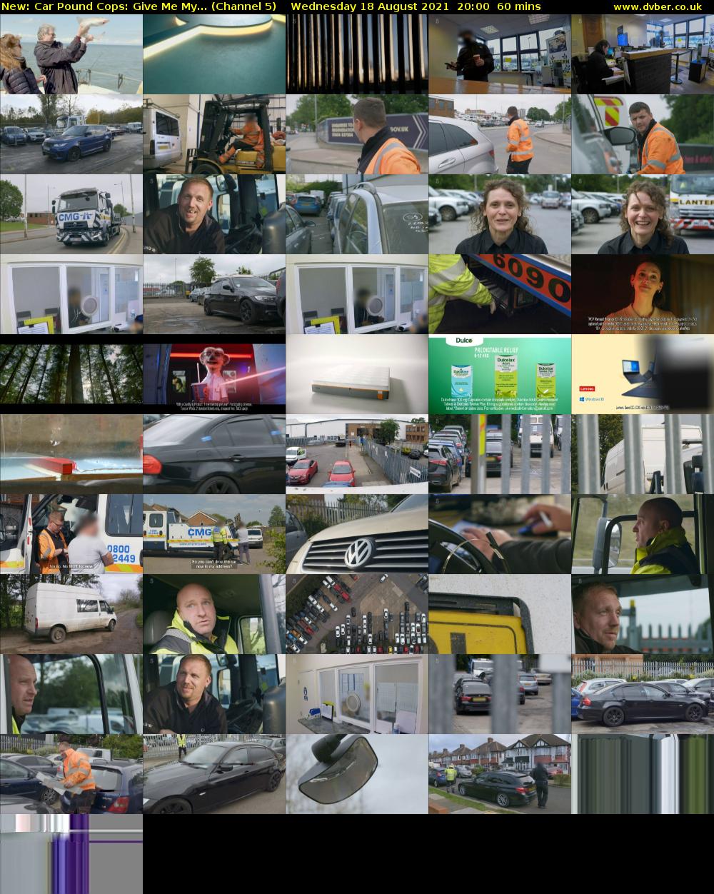 Car Pound Cops: Give Me My... (Channel 5) Wednesday 18 August 2021 20:00 - 21:00