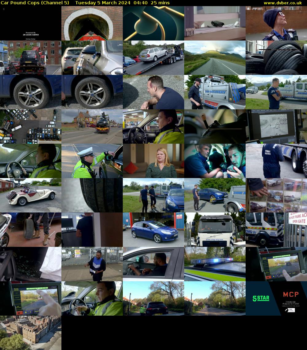 Car Pound Cops (Channel 5) Tuesday 5 March 2024 04:40 - 05:05