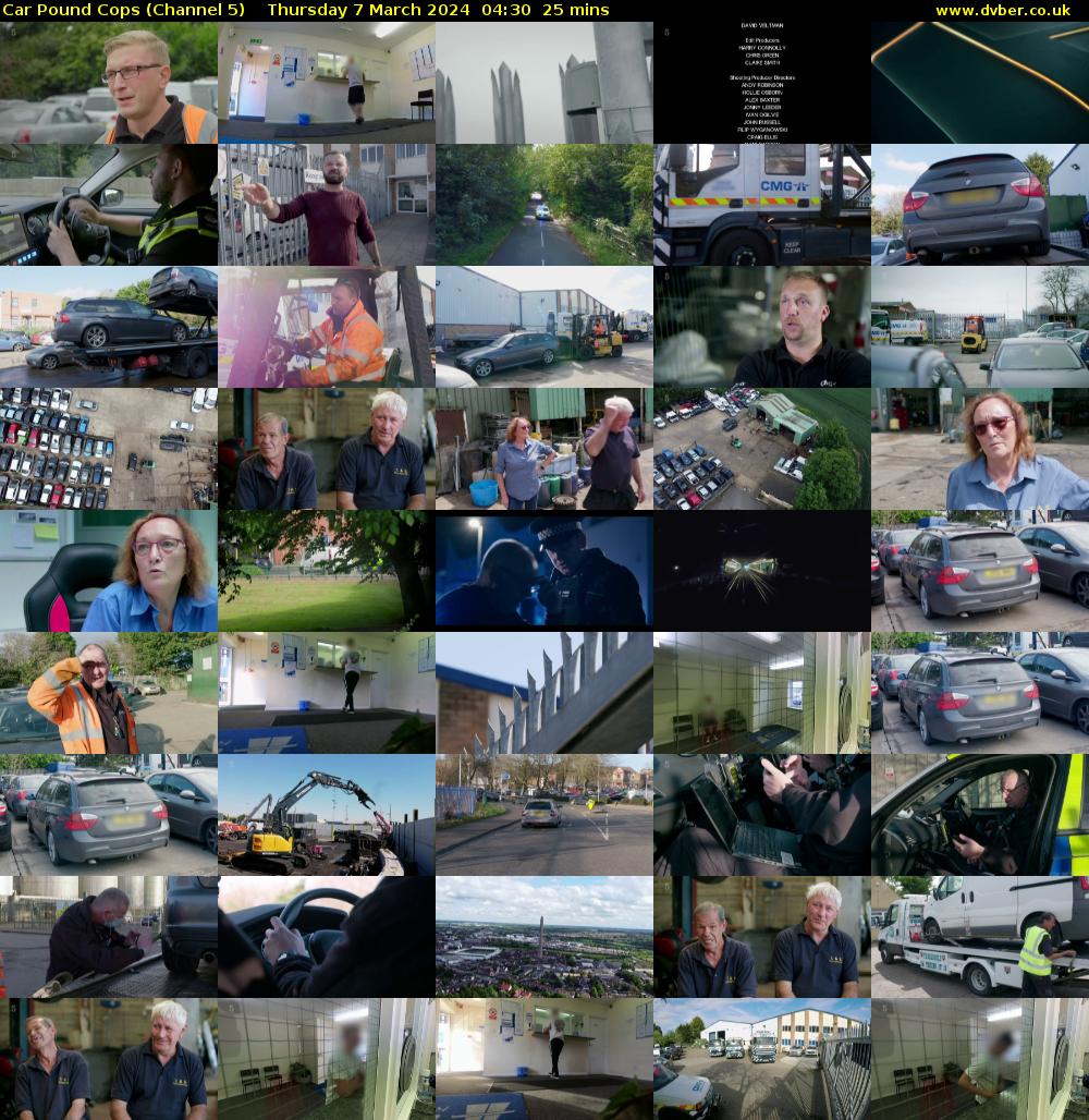 Car Pound Cops (Channel 5) Thursday 7 March 2024 04:30 - 04:55