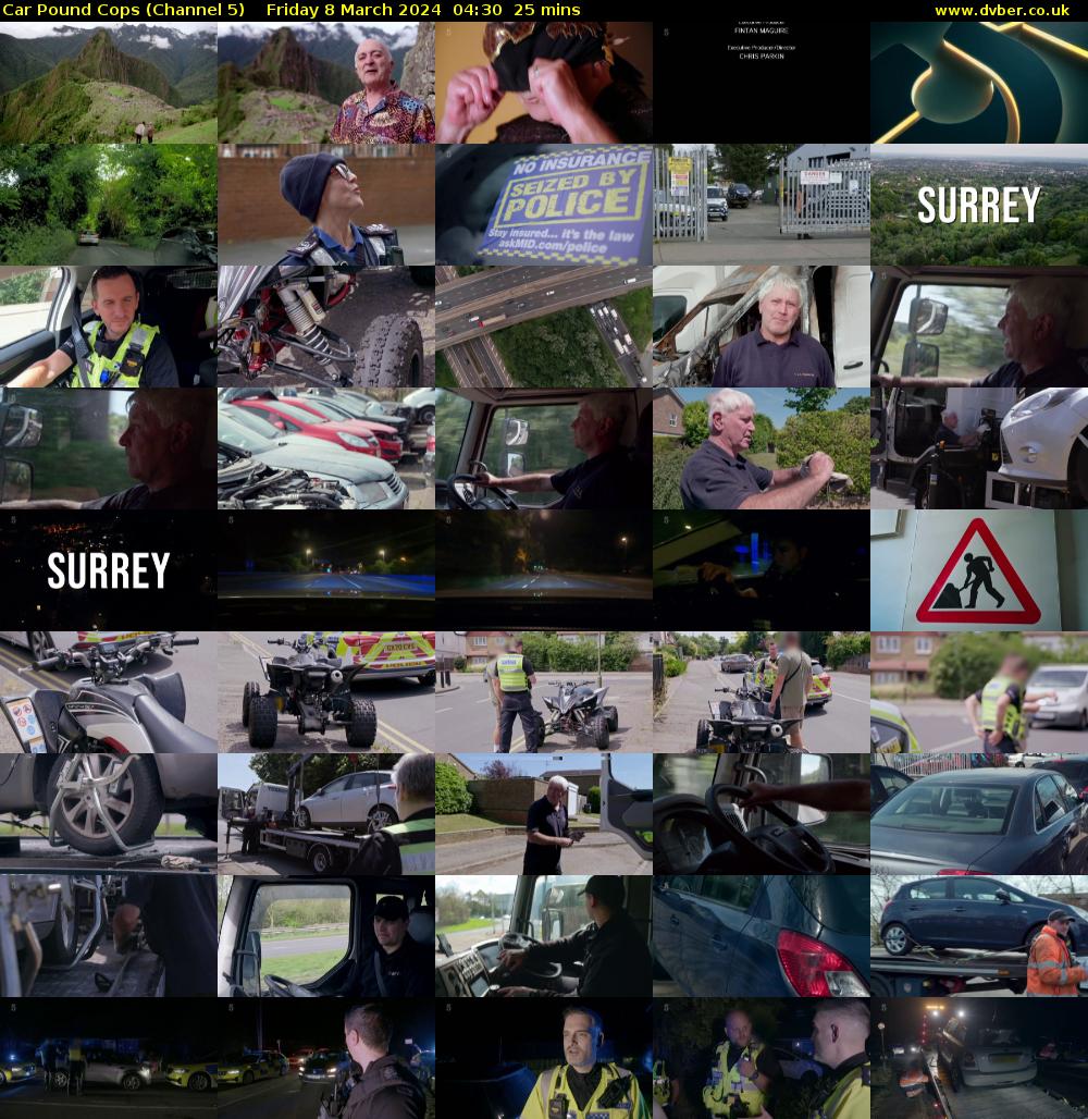 Car Pound Cops (Channel 5) Friday 8 March 2024 04:30 - 04:55