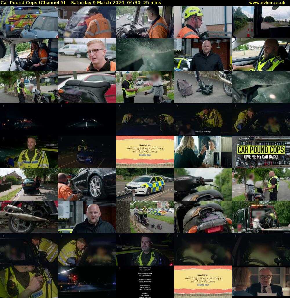 Car Pound Cops (Channel 5) Saturday 9 March 2024 04:30 - 04:55