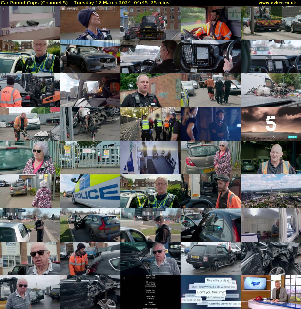 Car Pound Cops (Channel 5) Tuesday 12 March 2024 04:45 - 05:10