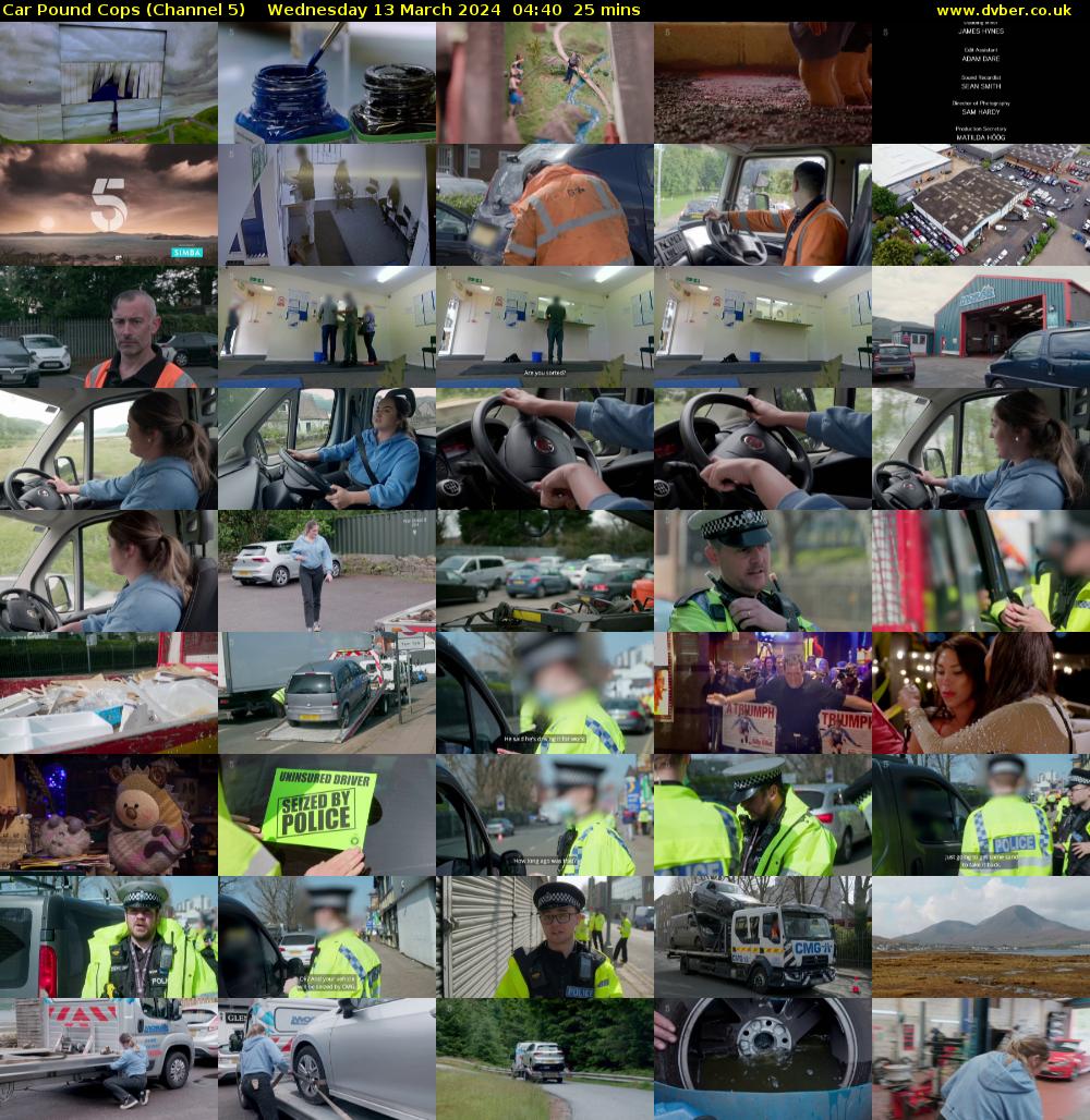 Car Pound Cops (Channel 5) Wednesday 13 March 2024 04:40 - 05:05