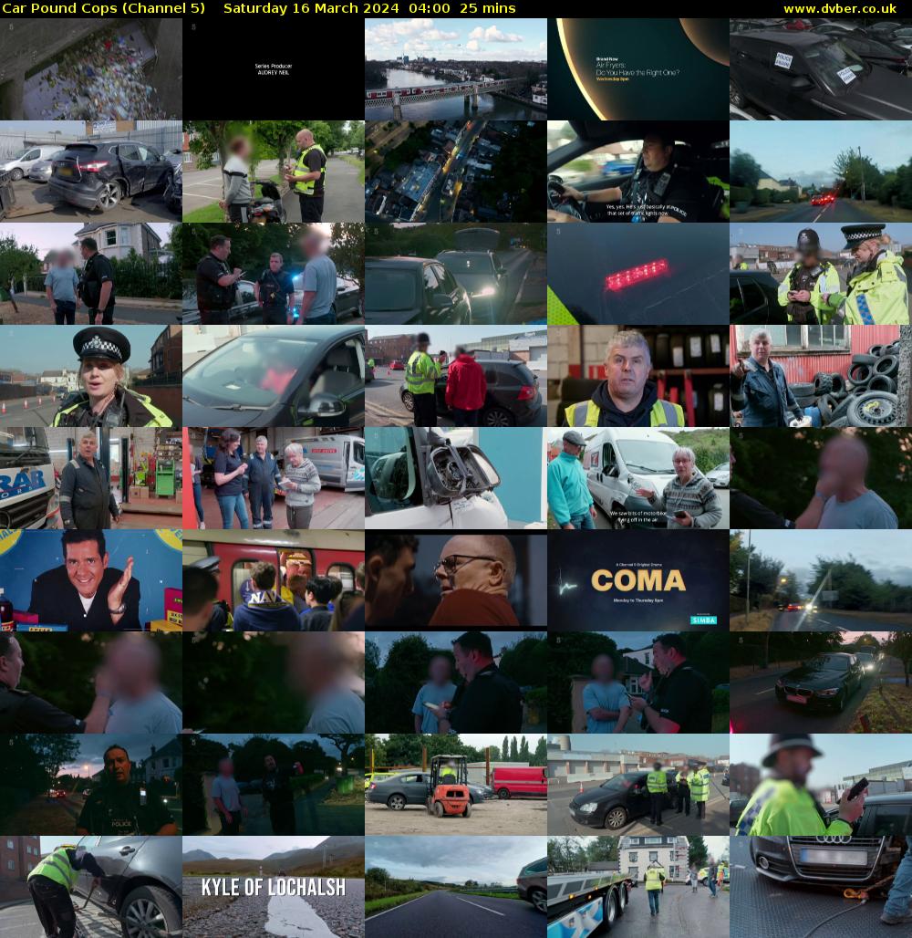 Car Pound Cops (Channel 5) Saturday 16 March 2024 04:00 - 04:25